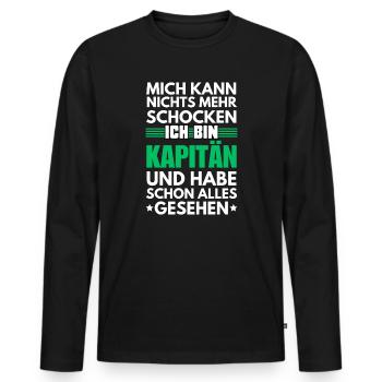Capitaine non choquable - T-shirt manches longues Premium bio Homme - noir - Devant - Nico (187cm)