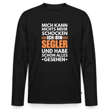 Marin non choquable - T-shirt manches longues Premium bio Homme - noir - Devant - Nico (187cm)