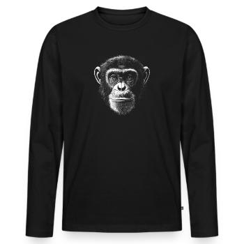 Chimpanzee Portrait Wildlife Wildlife Jungle - Men's Premium Organic Long Sleeve Shirt - black - Front - Nico (187cm)