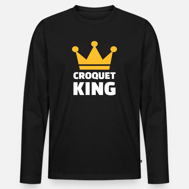 Croquet King - Männer Premium Bio Langarmshirt - Schwarz
