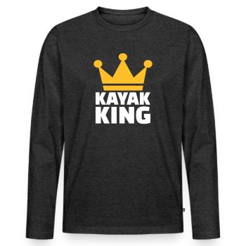 kayak - Men's Premium Organic Long Sleeve Shirt - heather anthracite - Front - Nico (187cm)