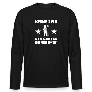 Garten - Männer Premium Bio Langarmshirt - Schwarz - Vorne - Nico (187cm)