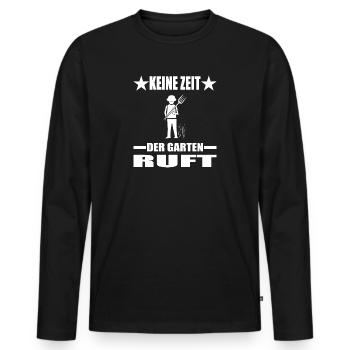 Garten - Männer Premium Bio Langarmshirt - Schwarz - Vorne - Nico (187cm)