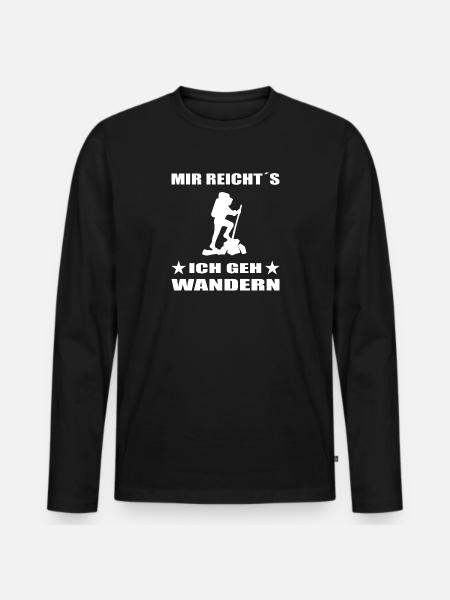 Wandern - Männer Premium Bio Langarmshirt - Schwarz