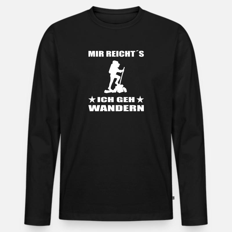 Wandern - Männer Premium Bio Langarmshirt - Schwarz