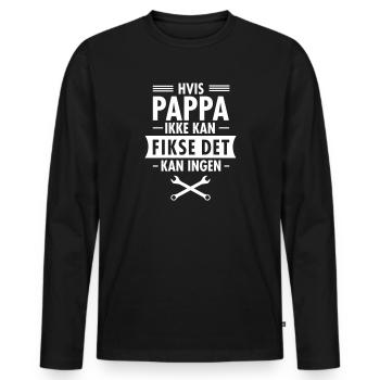 Farsdag Hvis Pappa Ikke Kan Fikse Det Kan Ingen - Men's Premium Organic Long Sleeve Shirt - black - Front - Nico (187cm)