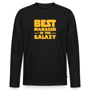 Best Manager In The Galaxy - T-shirt manches longues Premium bio Homme - noir - Devant - Nico (187cm)