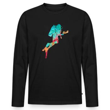 Deep Sea Divers and Divers PopArt - Men's Premium Organic Long Sleeve Shirt - black - Front - Nico (187cm)