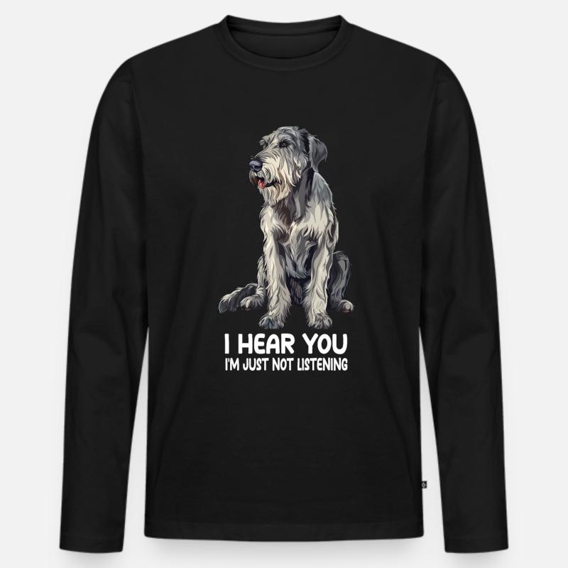 Irish Wolfhound - Männer Premium Bio Langarmshirt - Schwarz