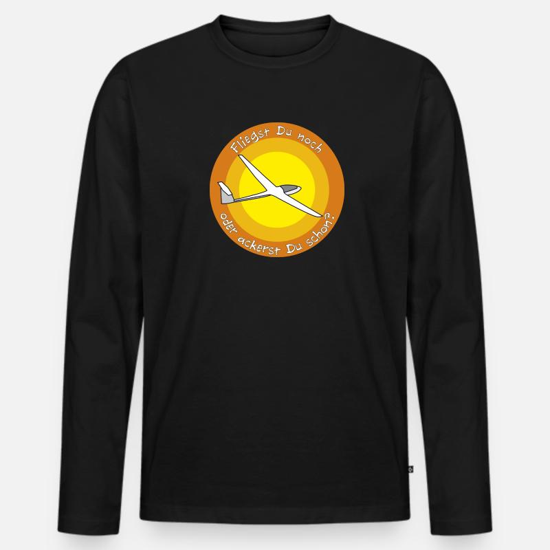 fliegst Du noch - Männer Premium Bio Langarmshirt - Schwarz