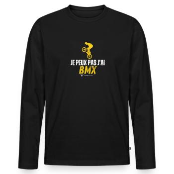Je peux pas j’ai BMX - T-shirt manches longues Premium bio Homme - noir - Devant - Nico (187cm)