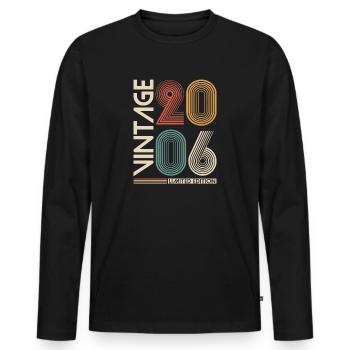 2006 né vintage rétro vintage anniversaire - T-shirt manches longues Premium bio Homme - noir - Devant - Nico (187cm)