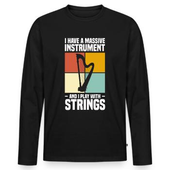 Harfenspieler - Männer Premium Bio Langarmshirt - Schwarz - Vorne - Nico (187cm)