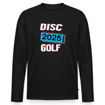 Discgolf 2025 Discgolfer Discgolfspieler Spiel - Männer Premium Bio Langarmshirt - Schwarz - Vorne - Nico (187cm)