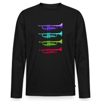 Trumpets Colorful - Men's Premium Organic Long Sleeve Shirt - black - Front - Nico (187cm)