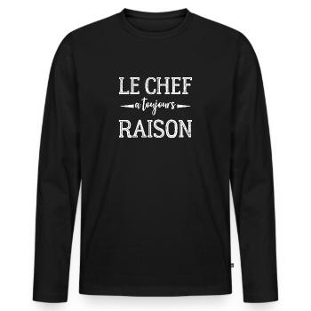 Chef is always right - Men's Premium Organic Long Sleeve Shirt - black - Front - Nico (187cm)