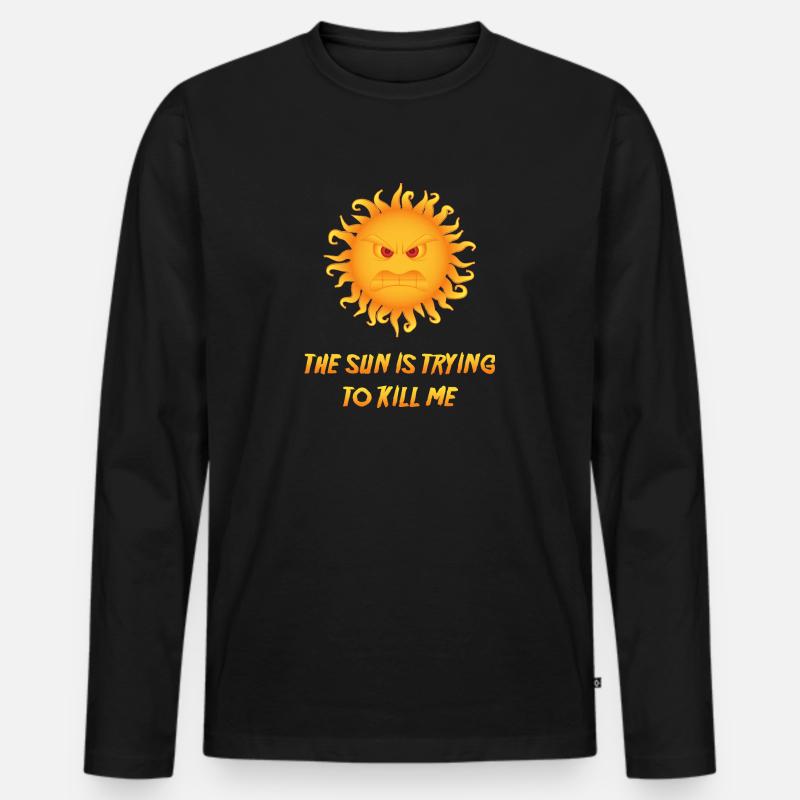 Sonne - Männer Premium Bio Langarmshirt - Schwarz