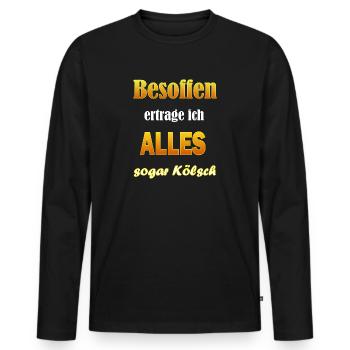 Kölsch Besoffen Alkohol - Männer Premium Bio Langarmshirt - Schwarz - Vorne - Nico (187cm)