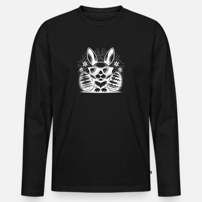 Coole Ostern - Männer Premium Bio Langarmshirt - Schwarz