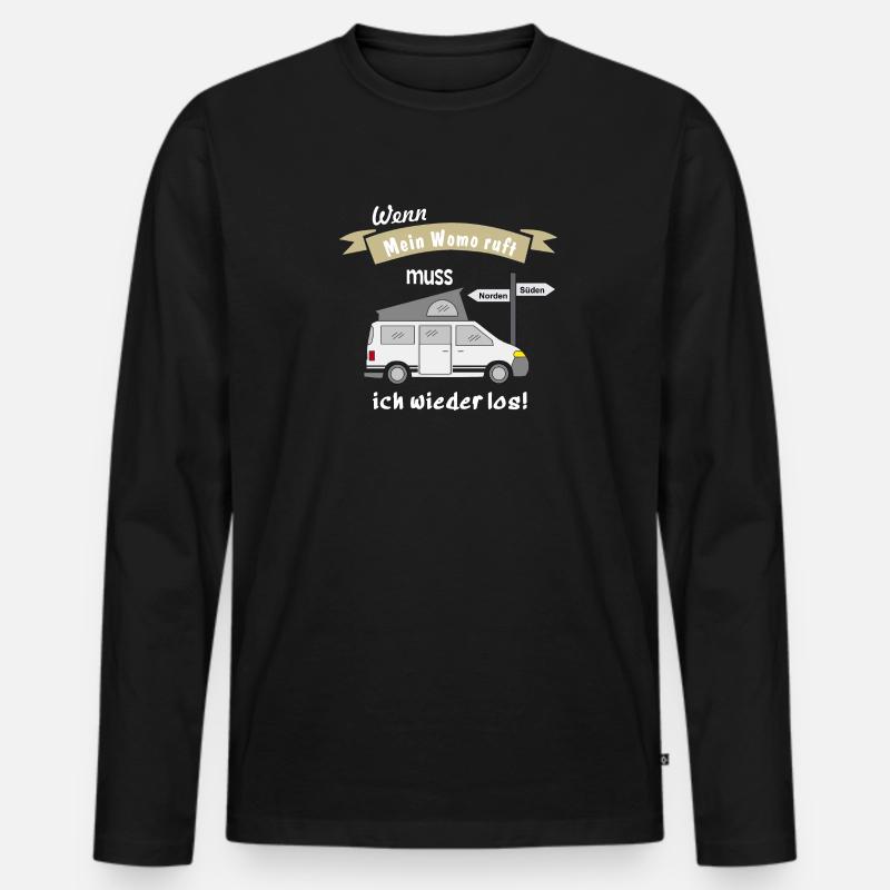 womo ruft campingbus - Männer Premium Bio Langarmshirt - Schwarz