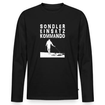 Sondler Einsatz Kommando, sondeln, Metalldetektor - Männer Premium Bio Langarmshirt - Schwarz - Vorne - Nico (187cm)