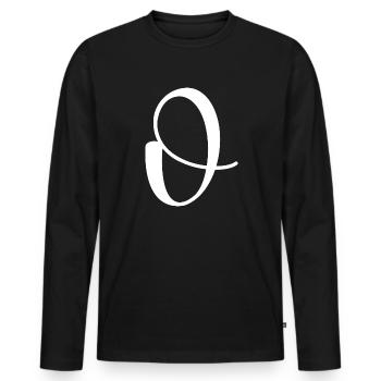 Calligraphy, initial O - Men's Premium Organic Long Sleeve Shirt - black - Front - Nico (187cm)