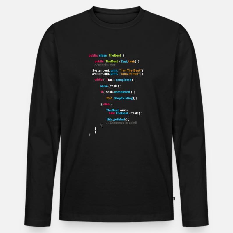Programm Code - The Best | Code - Männer Premium Bio Langarmshirt - Schwarz