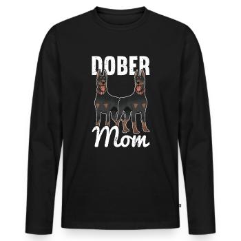 Dobermann Hund Dobermann - Männer Premium Bio Langarmshirt - Schwarz - Vorne - Nico (187cm)