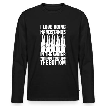 Synchronschwimmen - Männer Premium Bio Langarmshirt - Schwarz - Vorne - Nico (187cm)