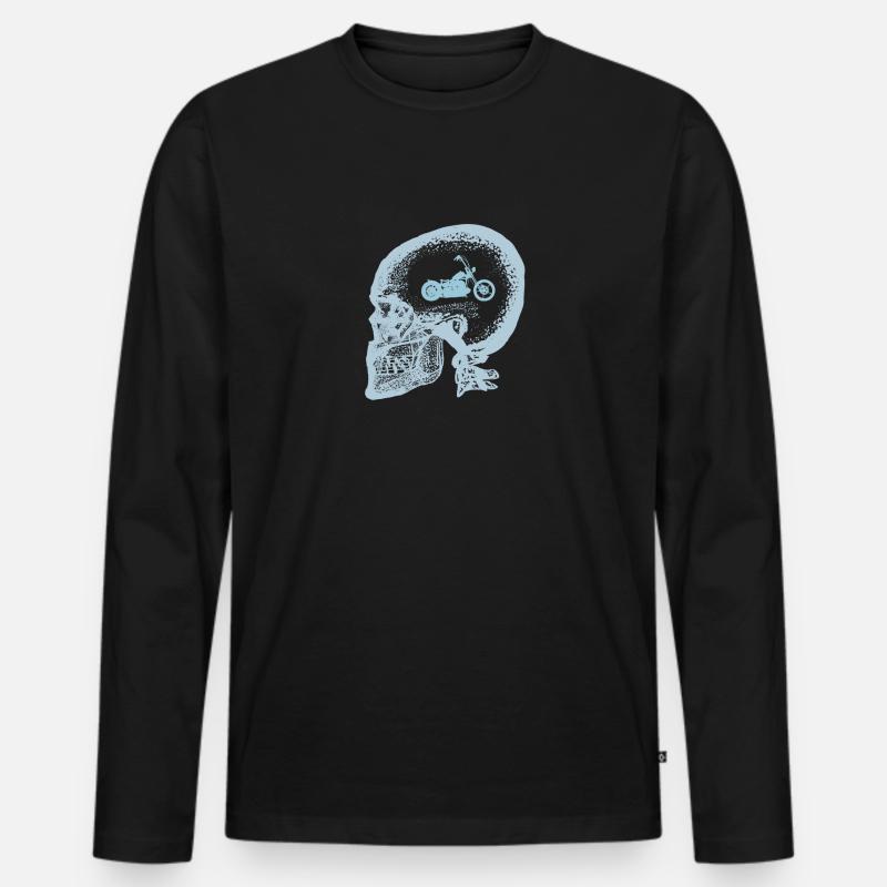 Motorcycle Chopper xray Motorrad Schädel - Männer Premium Bio Langarmshirt - Schwarz