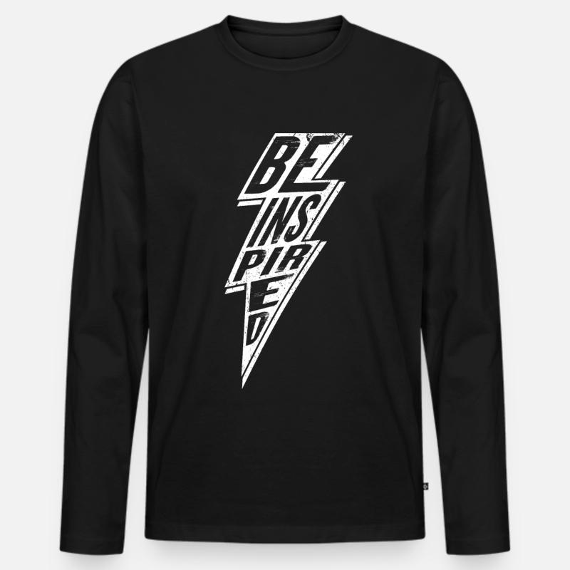 Sei inspiriert - Männer Premium Bio Langarmshirt - Schwarz