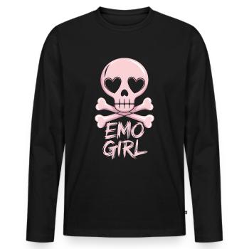 Fille emo ! - T-shirt manches longues Premium bio Homme - noir - Devant - Nico (187cm)