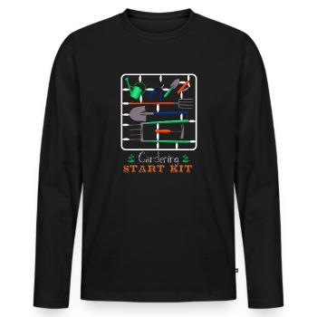 Garten Start Kit - Männer Premium Bio Langarmshirt - Schwarz - Vorne - Nico (187cm)