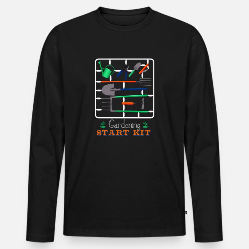 Garten Start Kit - Männer Premium Bio Langarmshirt - Schwarz