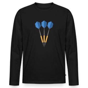 Fléchettes - T-shirt manches longues Premium bio Homme - noir - Devant - Nico (187cm)