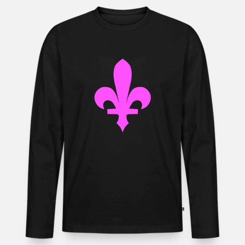 Bosna Ljiljan Roza - Männer Premium Bio Langarmshirt - Schwarz
