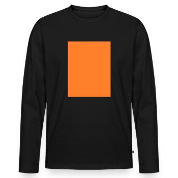 oranges Feld - Männer Premium Bio Langarmshirt - Schwarz - Vorne - Nico (187cm)