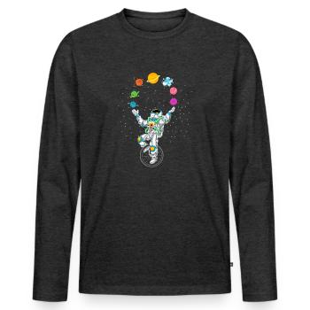 Astronaut jonglieren - Männer Premium Bio Langarmshirt - Anthrazit meliert - Vorne - Nico (187cm)