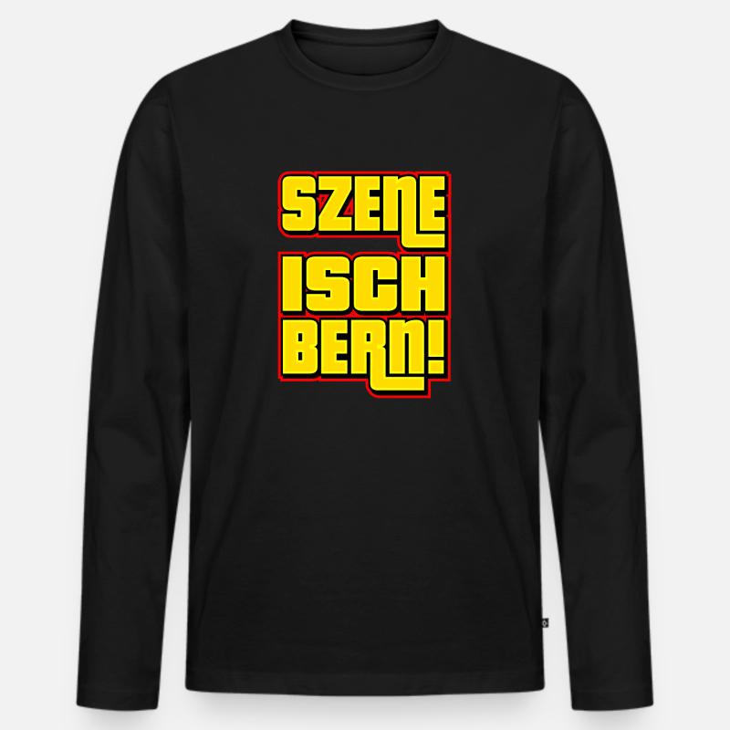 Szene Isch Bern - Männer Premium Bio Langarmshirt - Schwarz