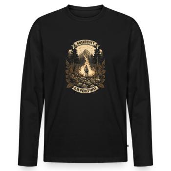 Survival Bushcraft Boy Scout Nature Survival Fan - T-shirt manches longues Premium bio Homme - noir - Devant - Nico (187cm)