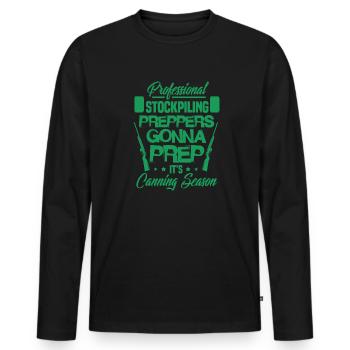 Préparateurs de stockage professionnels qui vont se préparer - T-shirt manches longues Premium bio Homme - noir - Devant - Nico (187cm)
