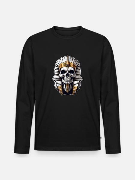 Pharaoh- Mummy - Egypt - Men's Premium Organic Long Sleeve Shirt - black