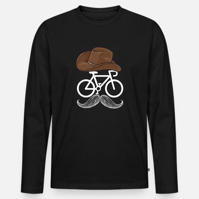 Hipster-Radfahrer - Männer Premium Bio Langarmshirt - Schwarz