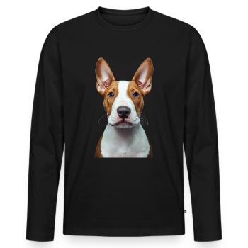 Bullterrier - Männer Premium Bio Langarmshirt - Schwarz - Vorne - Nico (187cm)