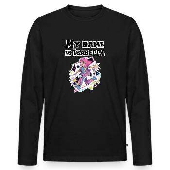 Mein Name ist Isabella 2026 - Männer Premium Bio Langarmshirt - Schwarz - Vorne - Nico (187cm)