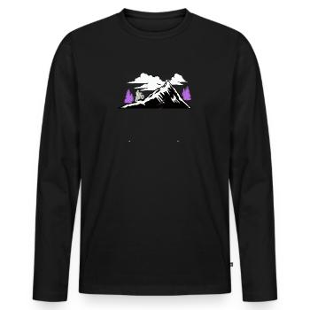 Randonnée à vélo - T-shirt manches longues Premium bio Homme - noir - Devant - Nico (187cm)