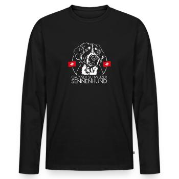 GROSSER SCHWEIZER SENNENHUND Hunde Wilsigns - Men's Premium Organic Long Sleeve Shirt - black - Front - Nico (187cm)