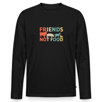 Friends Not Food Animal Rescue Droits des animaux - T-shirt manches longues Premium bio Homme - noir - Devant - Nico (187cm)