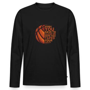 Guard Me Taped Ankles Basketball Hoops Ball Dunk - T-shirt manches longues Premium bio Homme - noir - Devant - Nico (187cm)