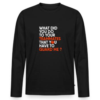 Guard Me Teammates Basketball Hoops Ball Dunk - T-shirt manches longues Premium bio Homme - noir - Devant - Nico (187cm)